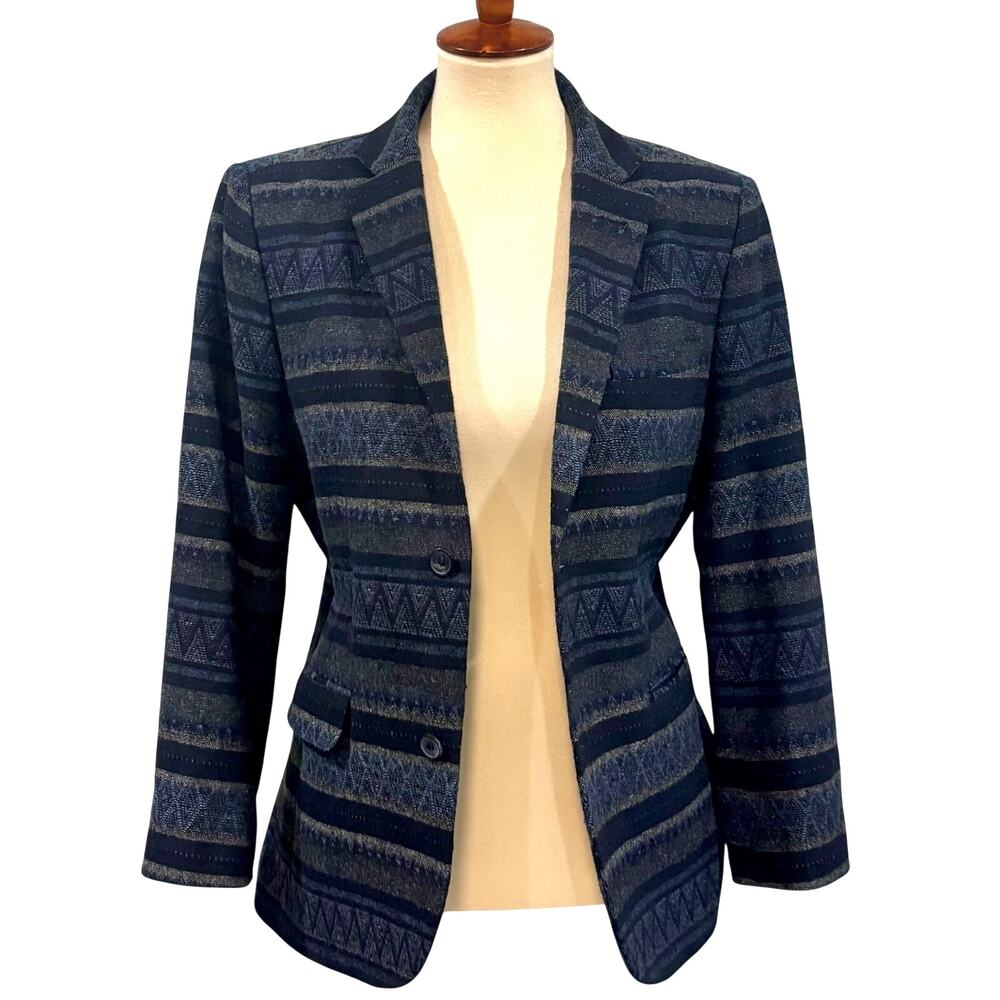 Nordstrom Blue Aztec Geometric Blazer Suit Jacket Sport Coat Topman Mens Size 40